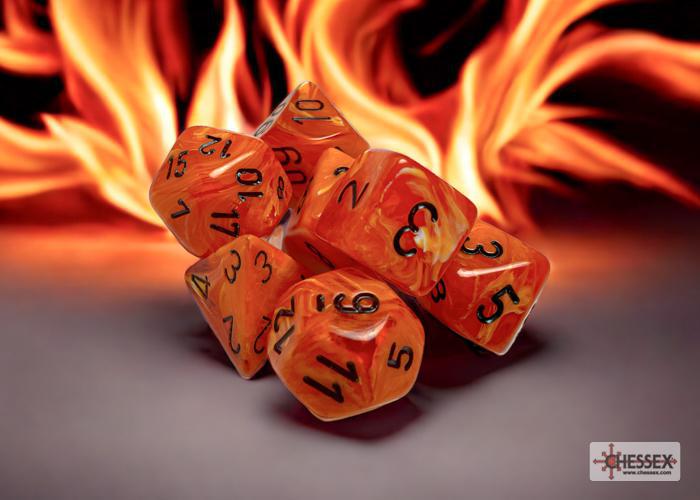 CHX27433 - Vortex Orange/black Polyhedral 7-Dice Set