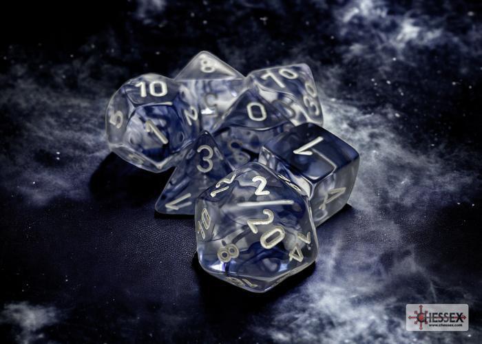 CHX27408 - Nebula Black/white Polyhedral 7-Dice Set
