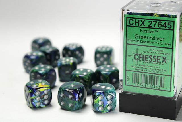 CHX27645 - Festive: Green/silver 16mm