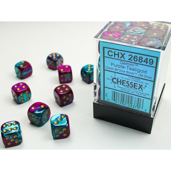 CHX26849 - Gemini: Purple-Teal/Gold 12mm