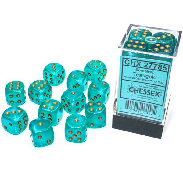 CHX27785 - Borealis Luminary: Teal/Gold 16mm