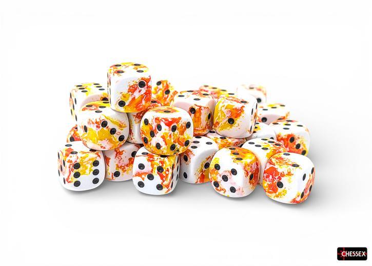 CHX24803 - Brush Sunrise/black 12mm d6 Dice Block
