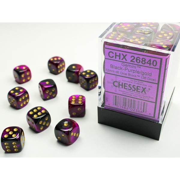 CHX26840 - Gemini: Black-Purple/Gold 12mm