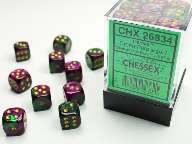 CHX26834 - Gemini Green-Purple/gold 12mm