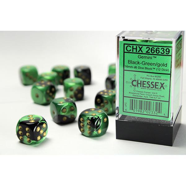 CHX26639 - Gemini: Black-Green/Gold 16mm