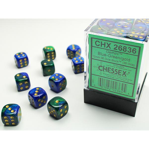 CHX26836 - Gemini: Blue-Green/Gold 12mm