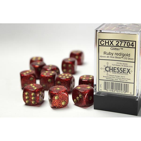 CHX27704 - Glitter: Ruby/Gold 16mm