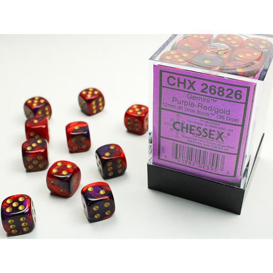 CHX26826 - Gemini: Purple-Red/Gold 12mm