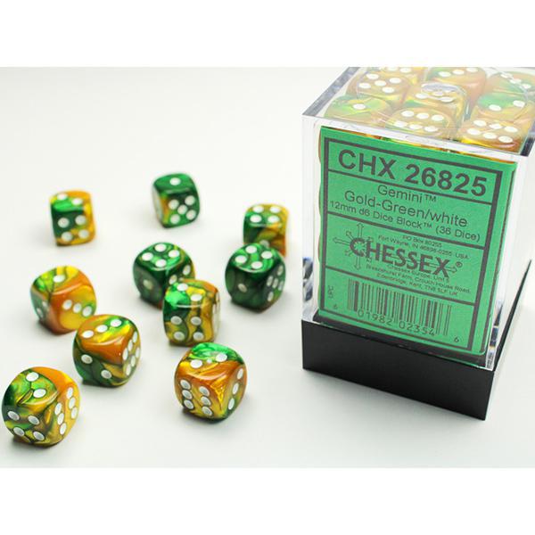 CHX26825 - Gemini: Gold-Green/White 12mm
