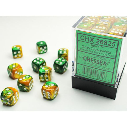 CHX26825 - Gemini: Gold-Green/White 12mm