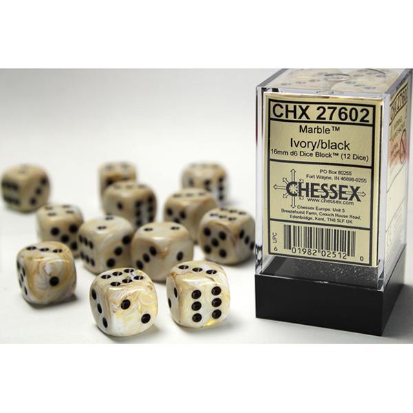 CHX27602 - Marble: Ivory/Black 16mm