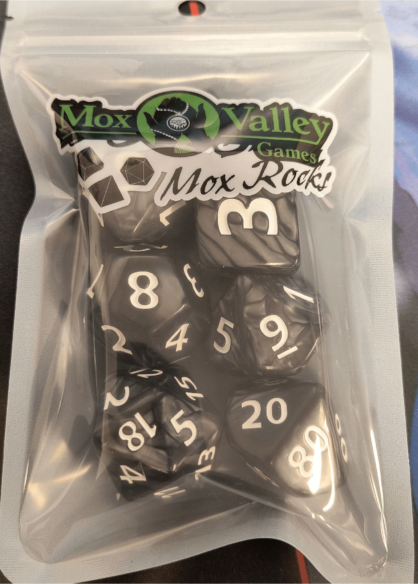Black Large 7-Set Dice