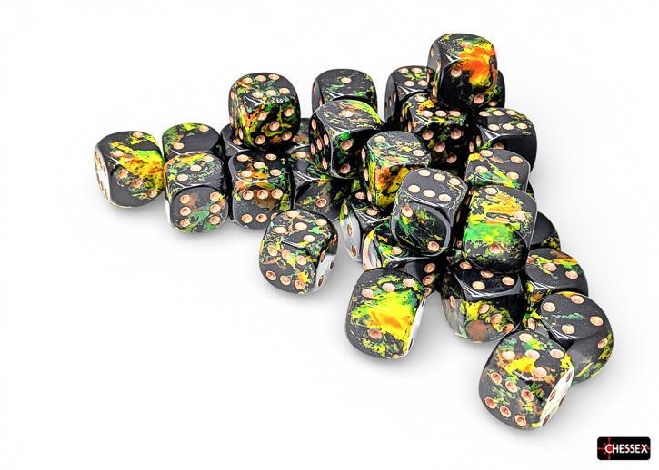 CHX24805 - Brush Deep Forest/gold 12mm d6 Dice Block
