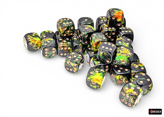 CHX24805 - Brush Deep Forest/gold 12mm d6 Dice Block