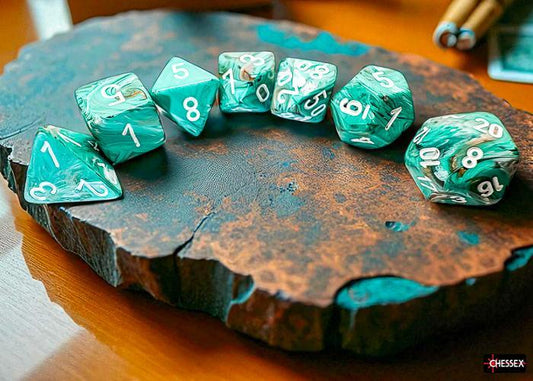 CHX22403 - Marble Mega-hedral Oxi-Copper/white 7-Die Set