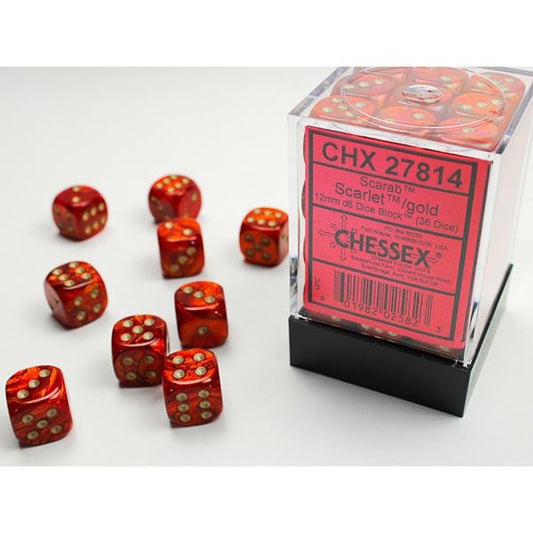 CHX27814 - Scarab: Scarlet/Gold 12mm