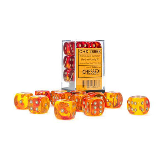 CHX26668 - Gemini Translucent: Red-Yellow/Gold 16mm
