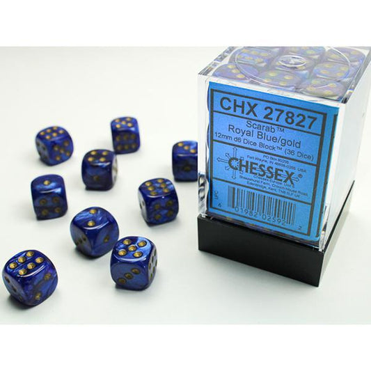 CHX27827 - Scarab: Royal Blue/Gold 12mm