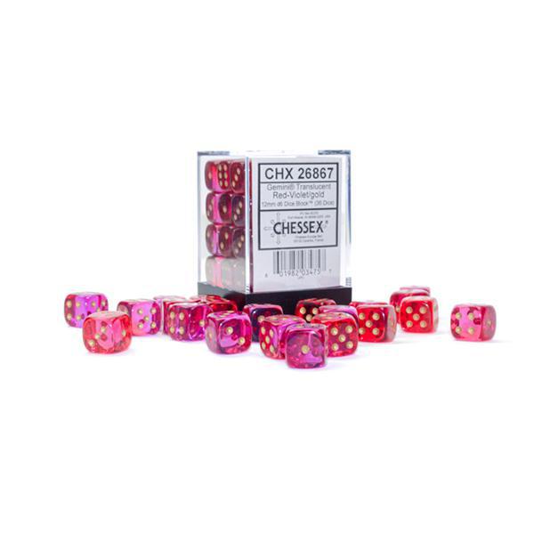 CHX26867 - Gemini Translucent: Red-Violet/Gold 12mm