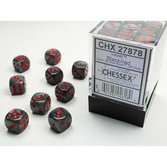 CHX27878 - Velvet: Black/Red 12mm