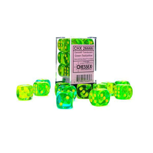 CHX26666 - Gemini Translucent: Green-Teal/Yellow 16mm