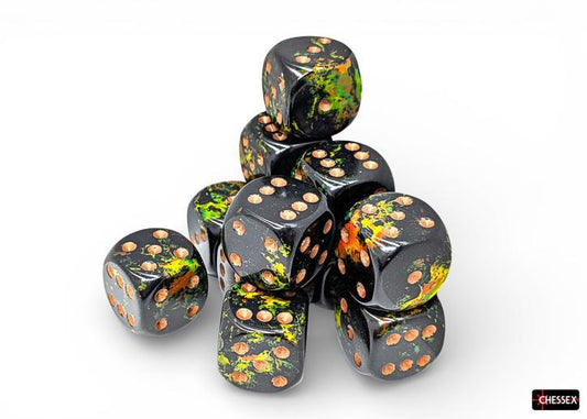 CHX24605 - Brush Deep Forest/gold 16mm d6 Dice Block