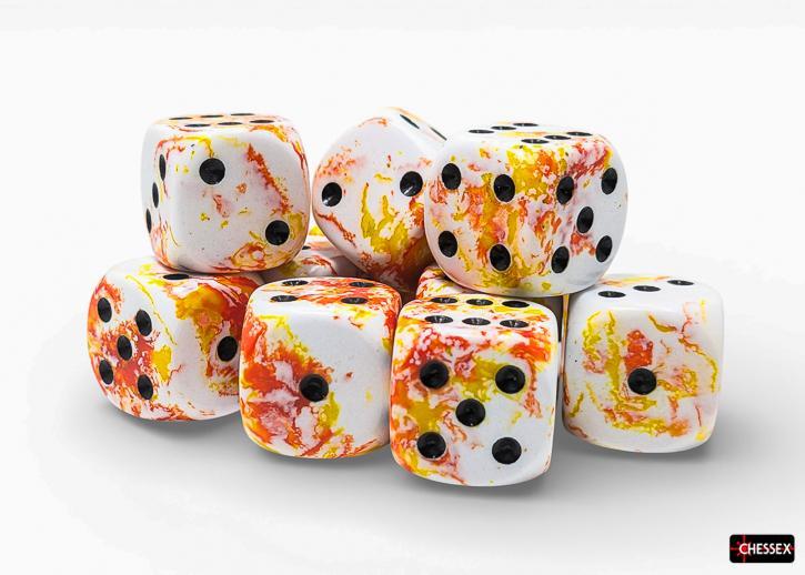 CHX24603 - Brush Sunrise/black 16mm d6 Dice Block
