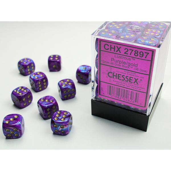 CHX27897 - Lustrous: Purple/Gold 12mm