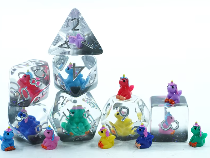 Resin Fill Polyhedral Dice Set -