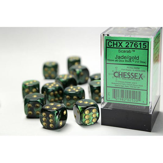 CHX27615 - Scarab: Jade/Gold 16mm