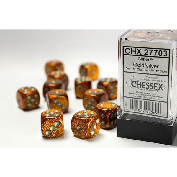 CHX27703 - Glitter: Gold/Silver 16mm