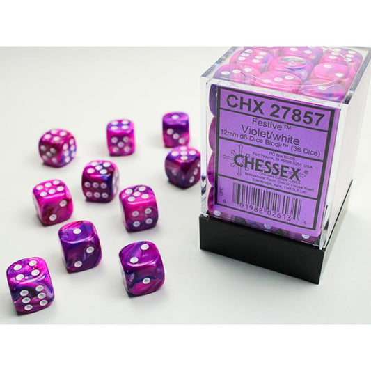 CHX27857 - Festive: Violet/White 12mm