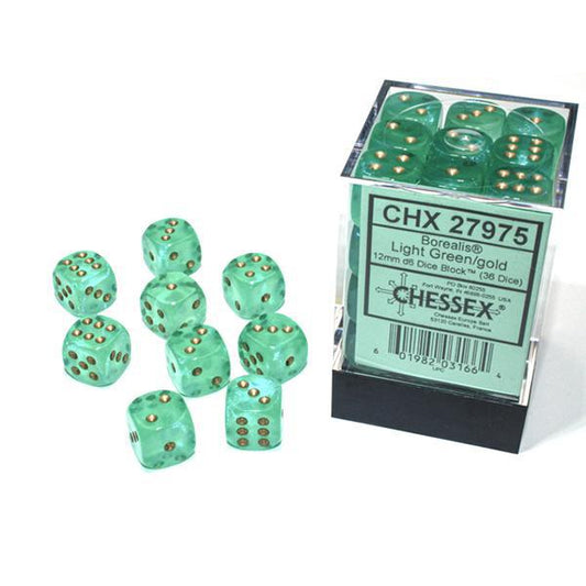 CHX27975 - Borealis Luminary: Light Green/Gold 12mm