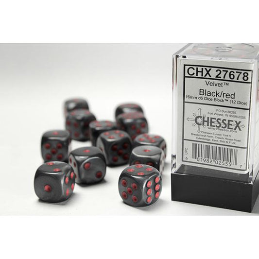 CHX27678 - Velvet: Black/Red 16mm