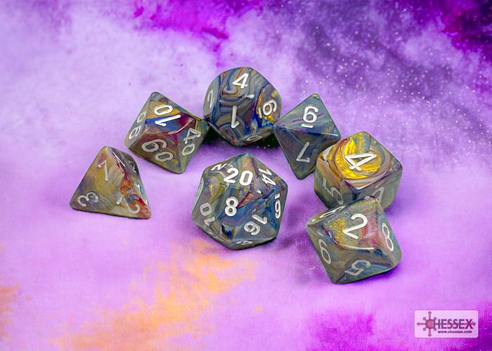 CHX27440 - Festive Carousel/white Polyhedral 7-Dice Set