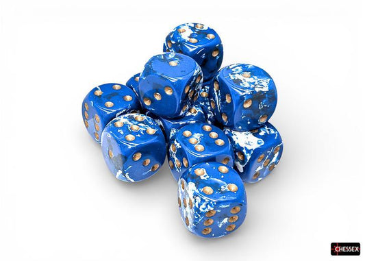 CHX24606 - Brush Wavebreak/gold 16mm d6 Dice Block