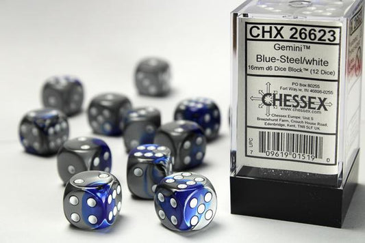 CHX26623 - Gemini Blue-Steel/white 16mm