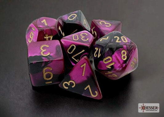 CHX26440 - Gemini Black-Purple/gold Polyhedral 7-Dice Set