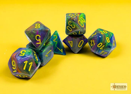 CHX27449 - Festive Rio/yellow Polyhedral 7-Dice Set