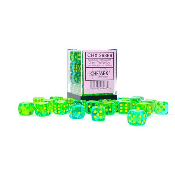 CHX26866 - Gemini Translucent: Green-Teal/Yellow 12mm