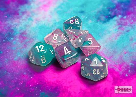 CHX27545 - Nebula Wisteria/white Luminary Polyhedral 7-Dice Set
