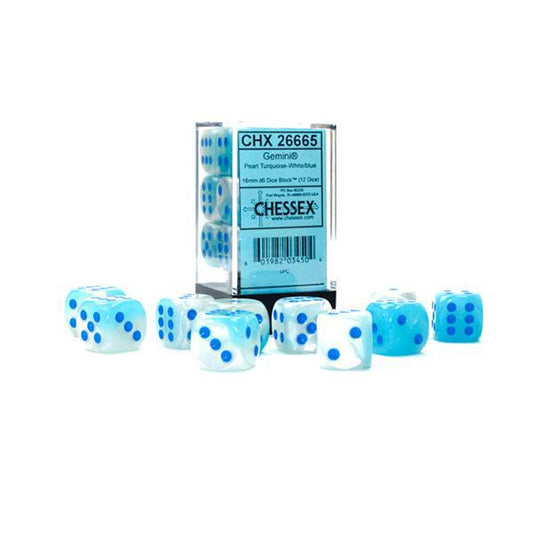 CHX26665 - Gemini Luminary: Pearl Turquoise-White/Blue 16mm